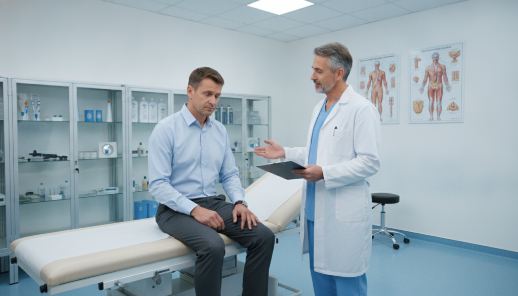erezione durante visita urologica
