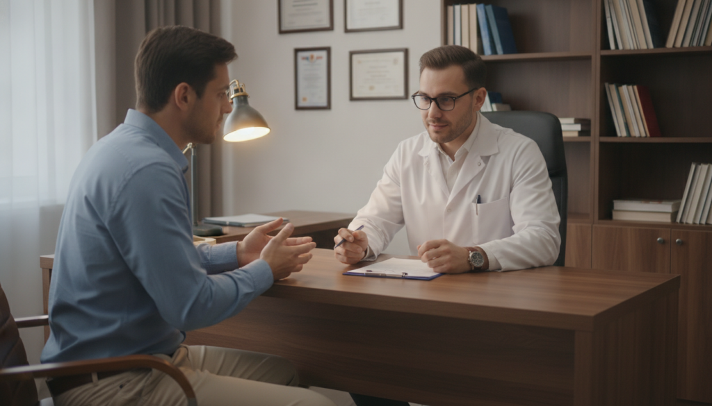 specialista eiaculazione precoce durante consultazione medica specialista eiaculazione precoce durante consultazione medica