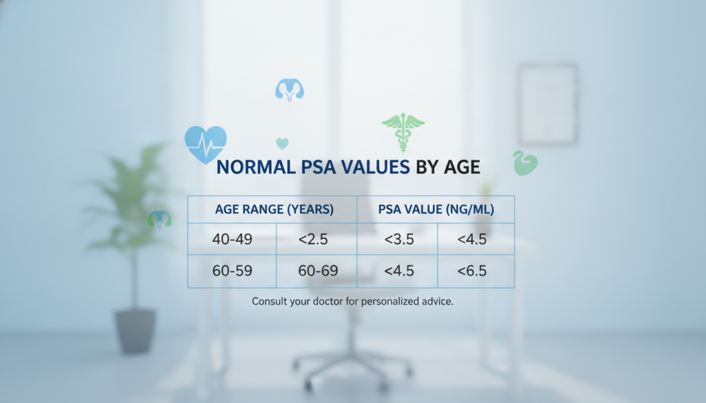 Tabella valori PSA per età con range normali Tabella valori PSA per età con range normali