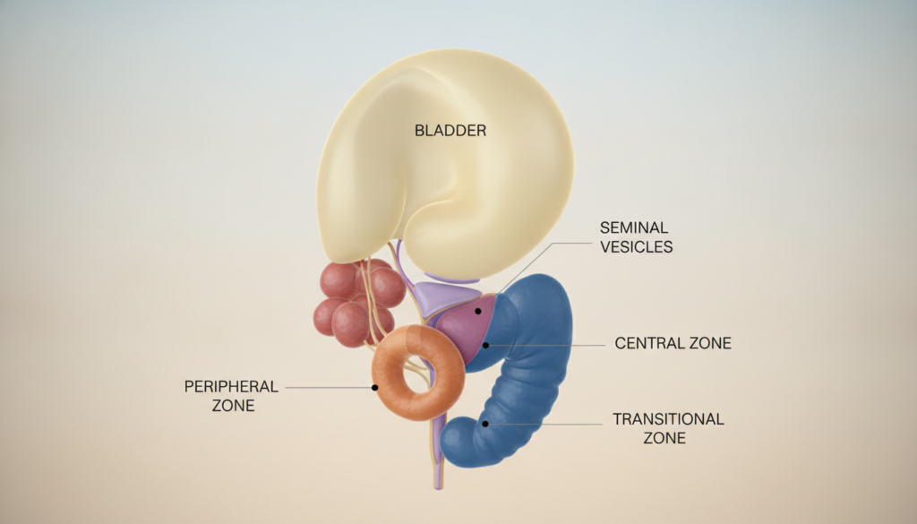 anatomia prostata zone anatomiche